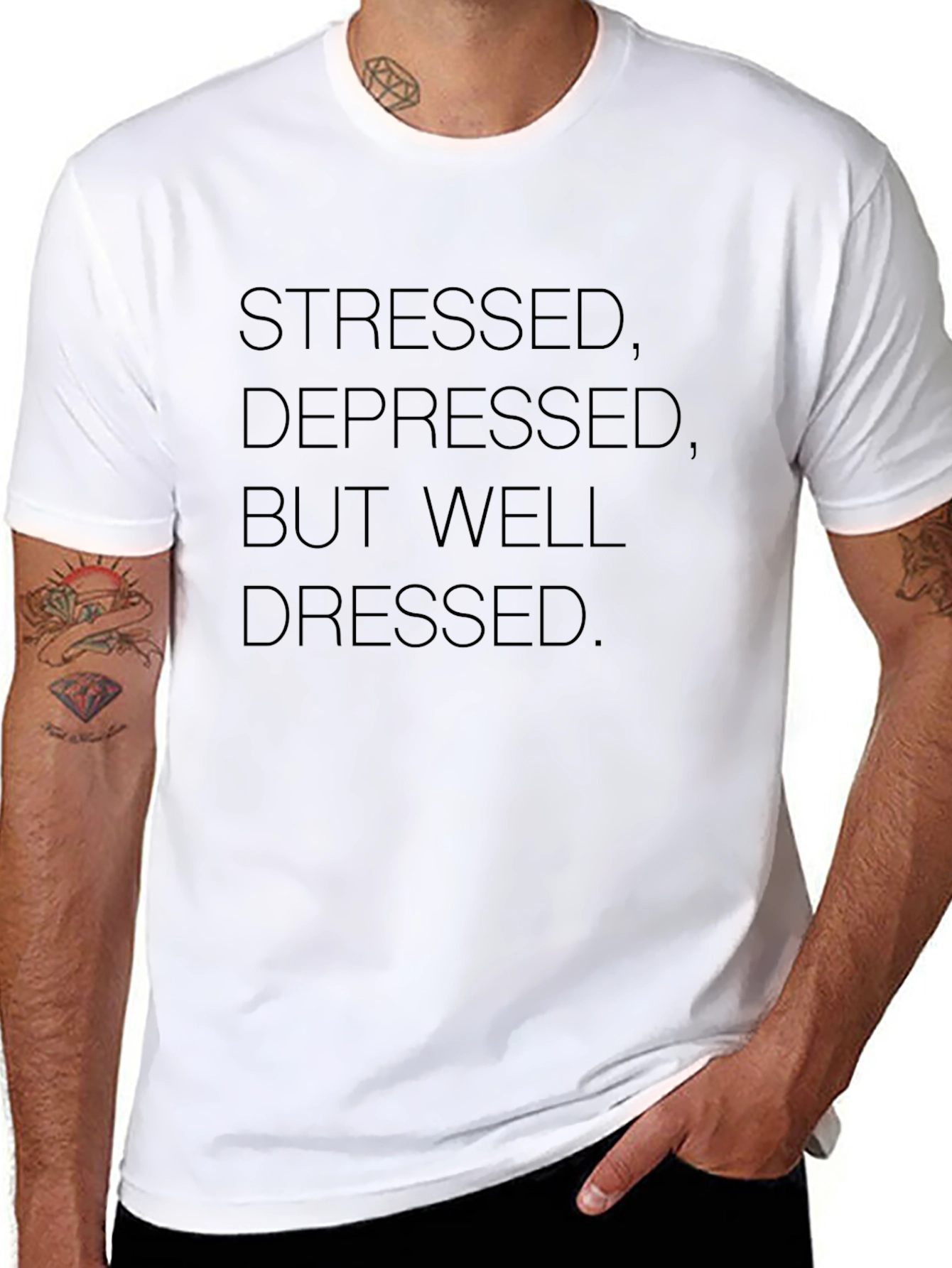 Stressed Depressed But Well Dressed Graphic Tee