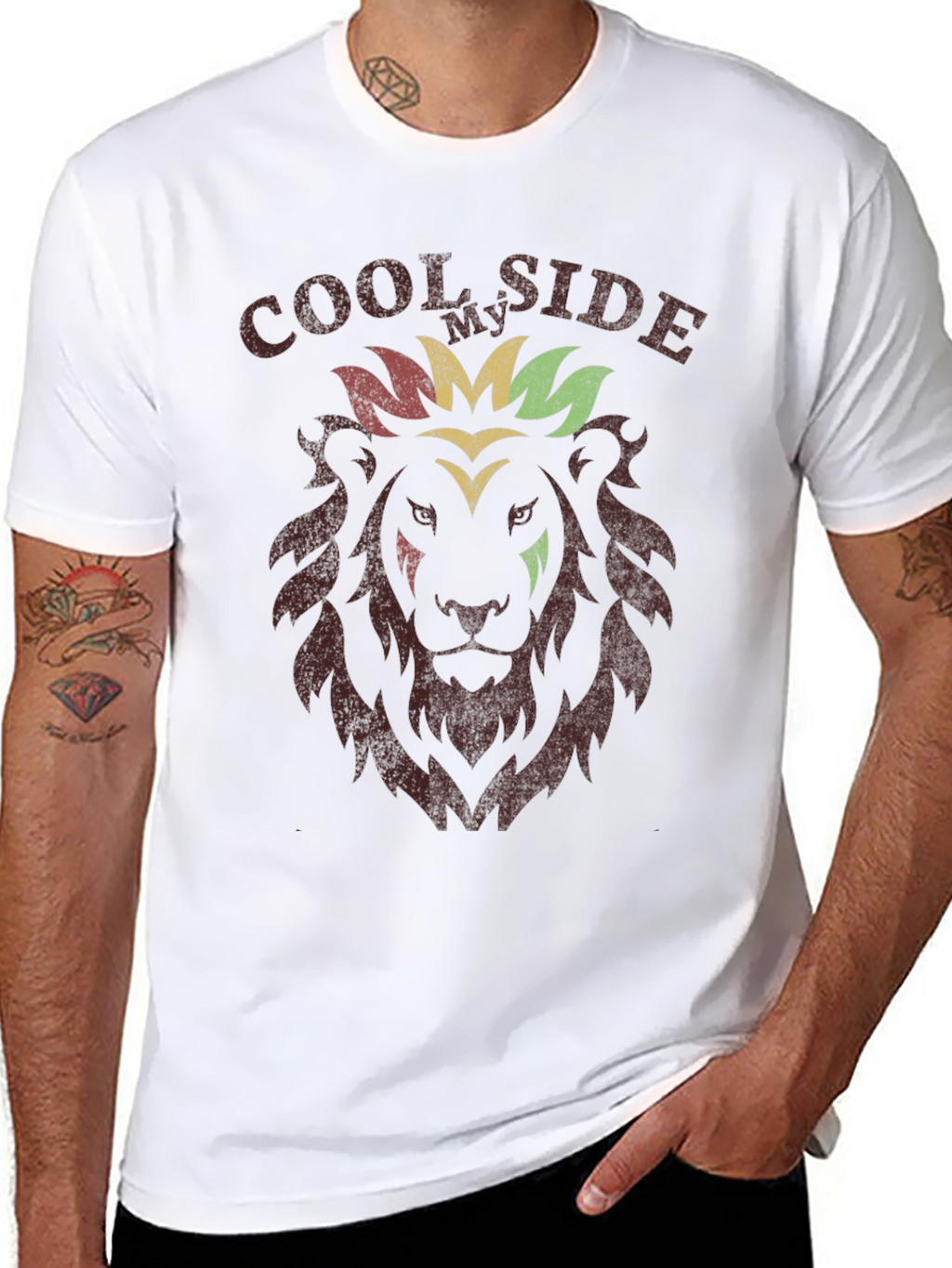 Cool Side Lion Graphic Tee - Reggae Inspired T-Shirt