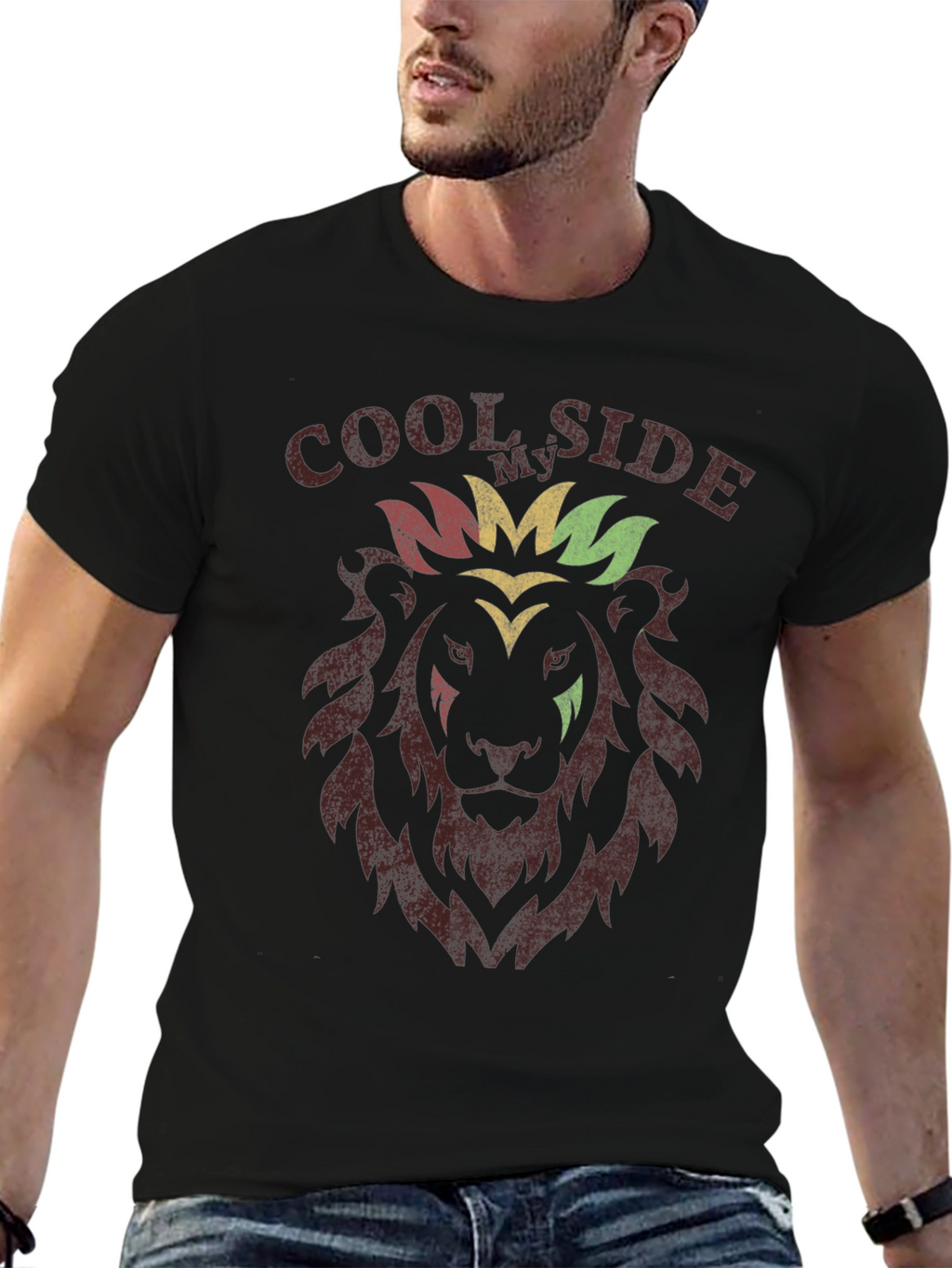 Cool Side Lion Graphic Tee - Reggae Inspired T-Shirt