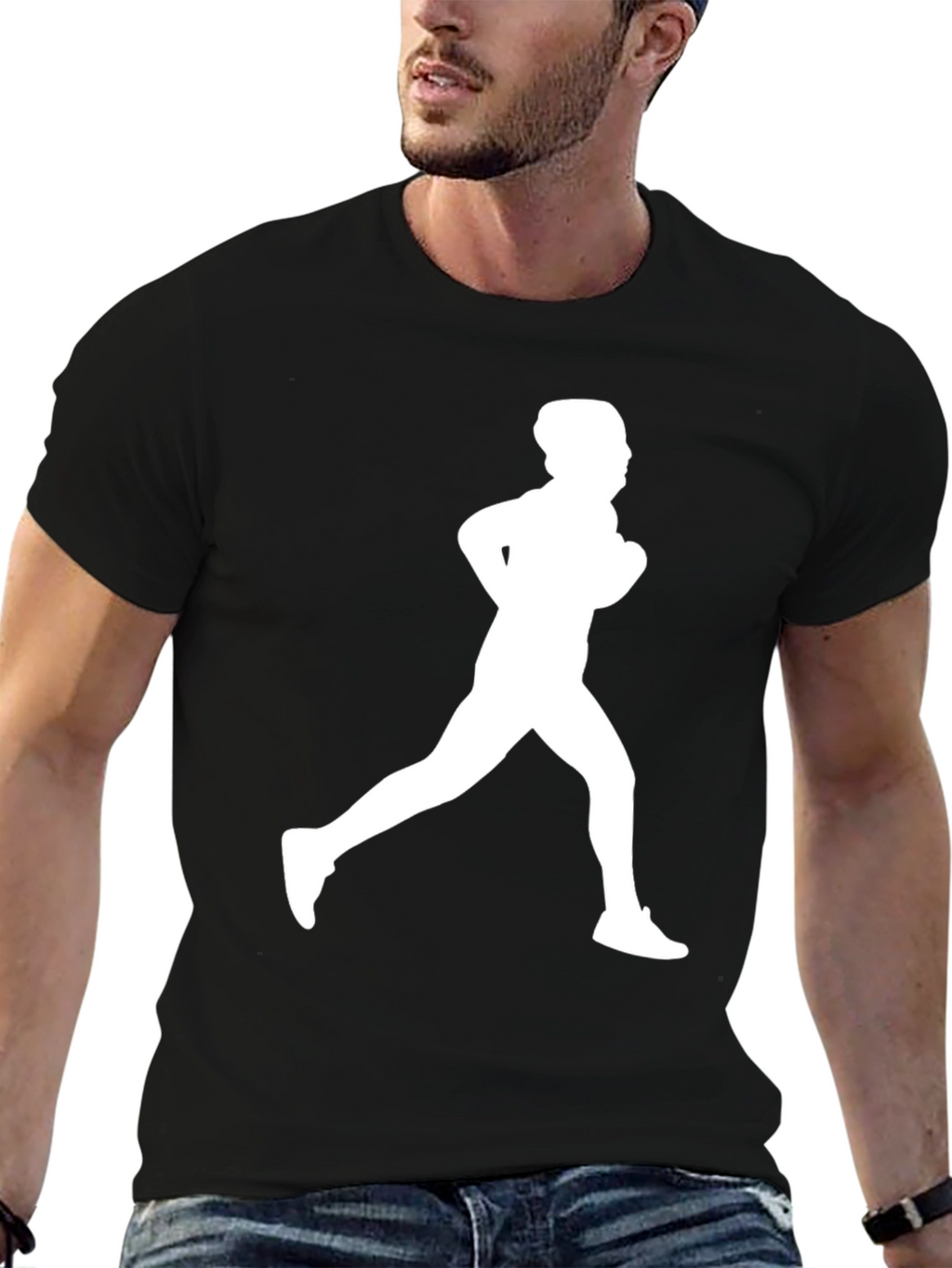 Running Man Graphic Tee - Black