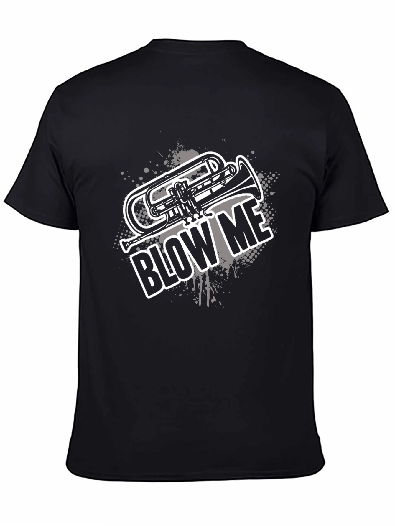 Black Blow Me Trombone Graphic T-Shirt