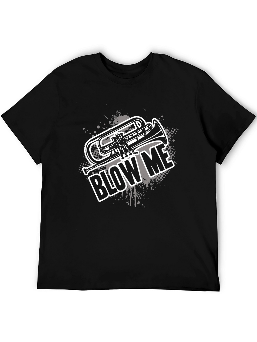 Black Blow Me Trombone Graphic T-Shirt