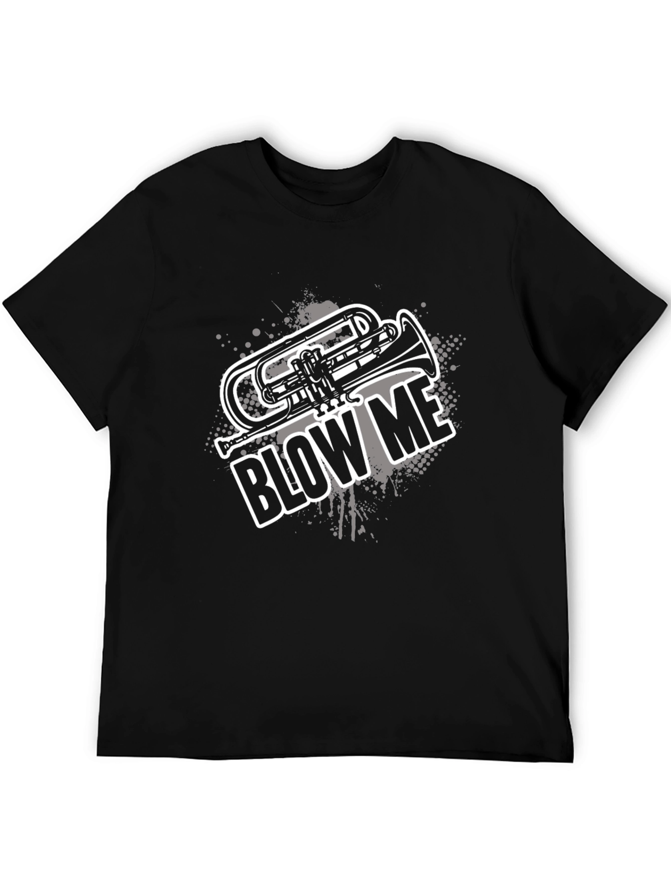 Black Blow Me Trombone Graphic T-Shirt