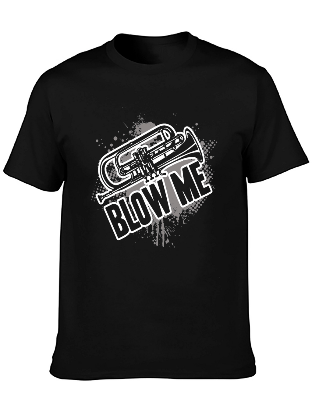 Black Blow Me Trombone Graphic T-Shirt