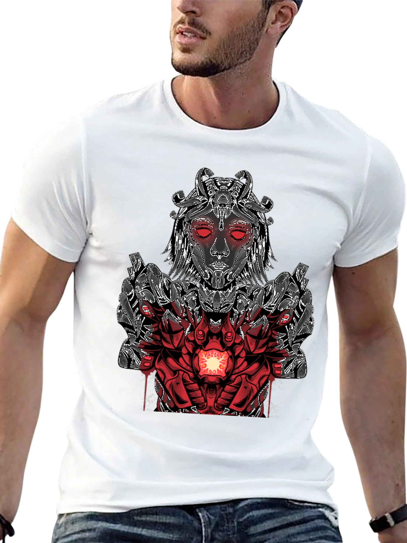Cyberpunk Goddess Graphic Tee - Black