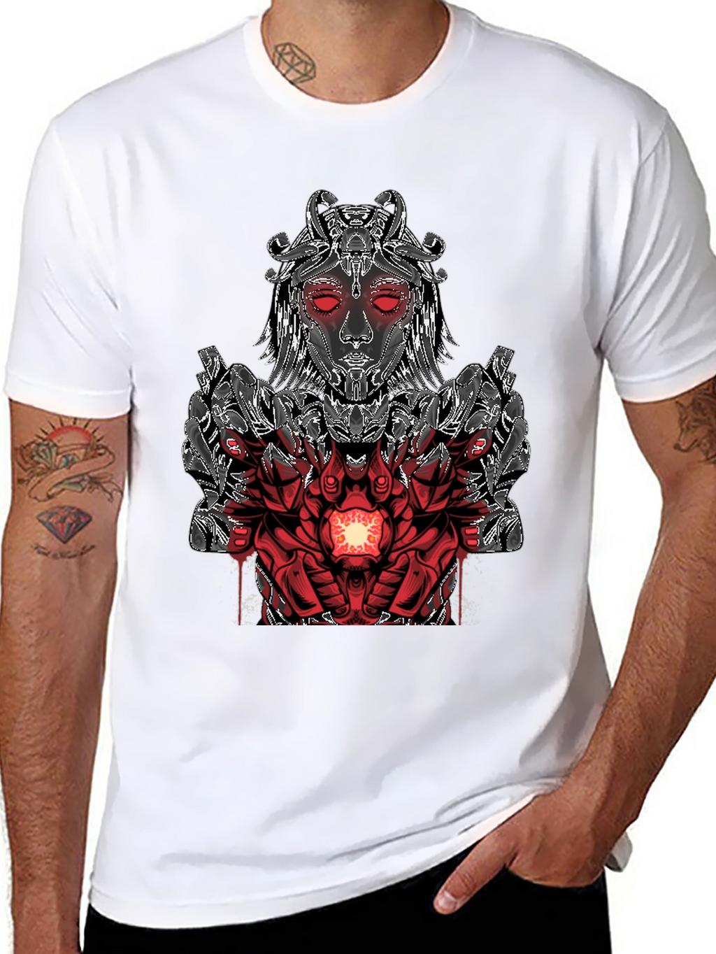 Cyberpunk Goddess Graphic Tee - Black