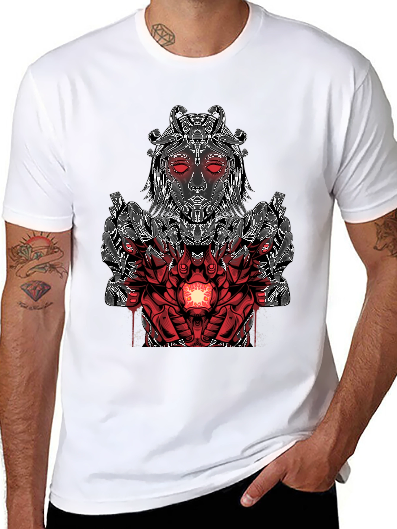 Cyberpunk Goddess Graphic Tee - Black
