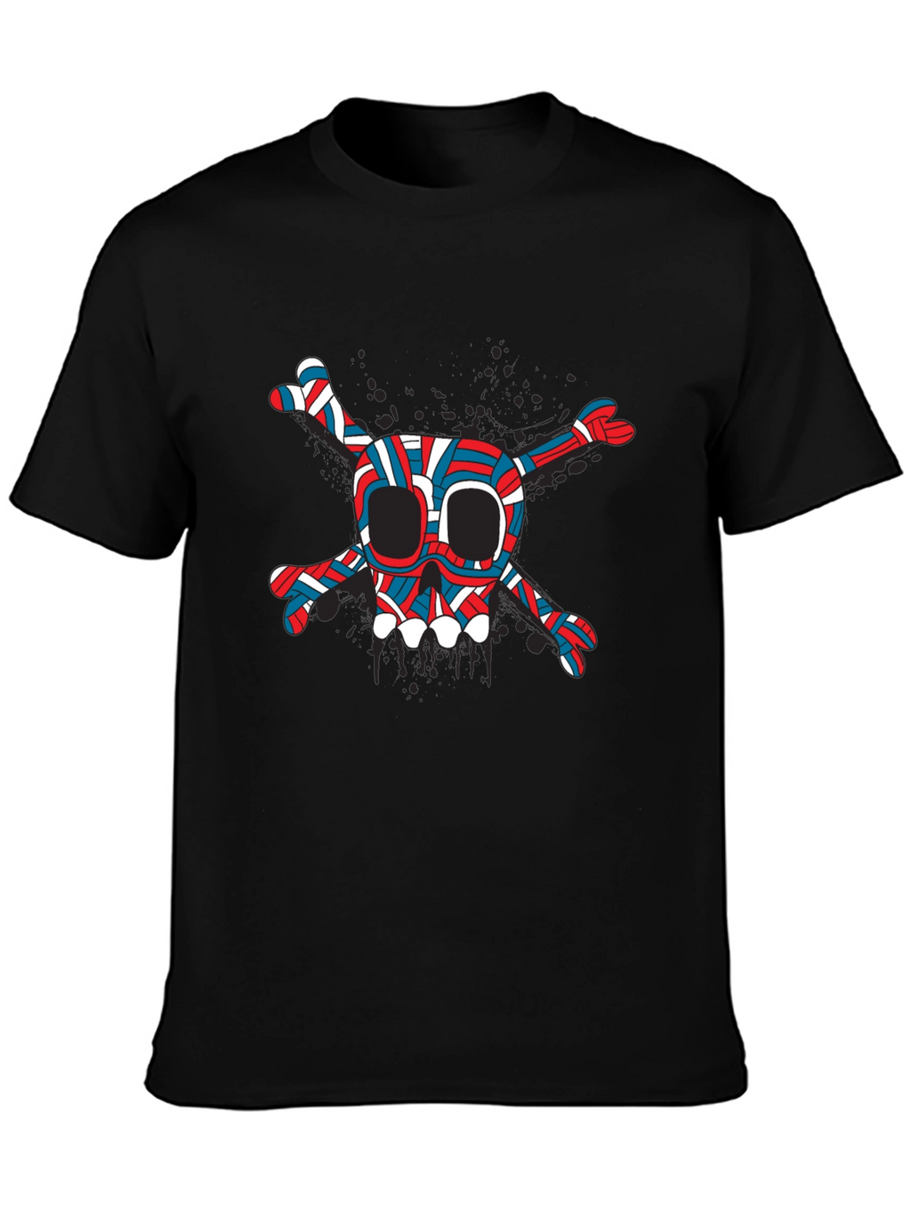 Skull & Crossbones Graphic Tee - Trendy Black T-Shirt