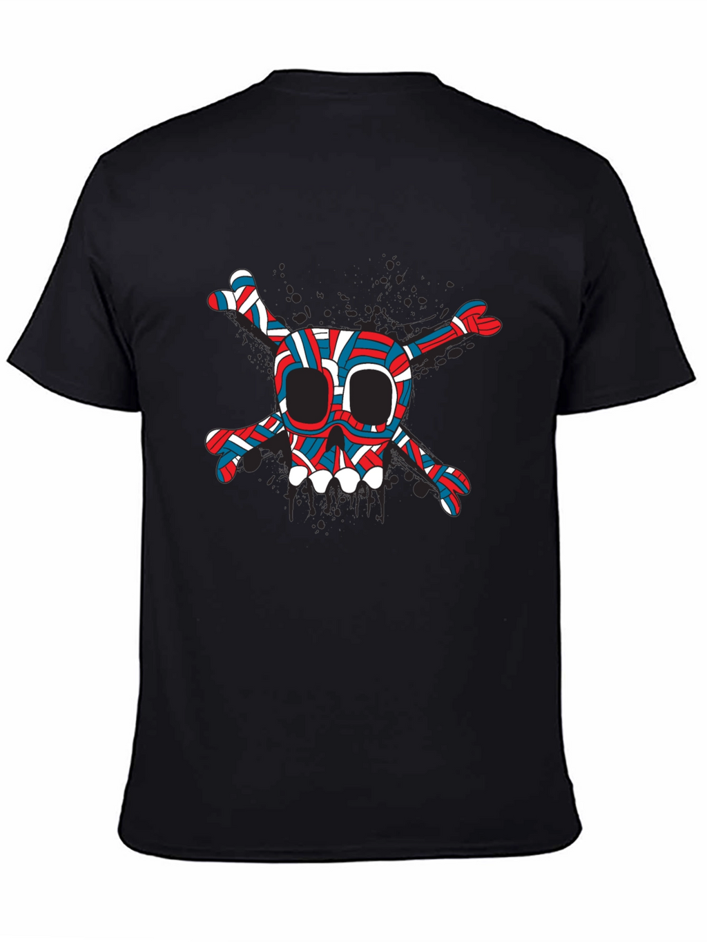 Skull & Crossbones Graphic Tee - Trendy Black T-Shirt