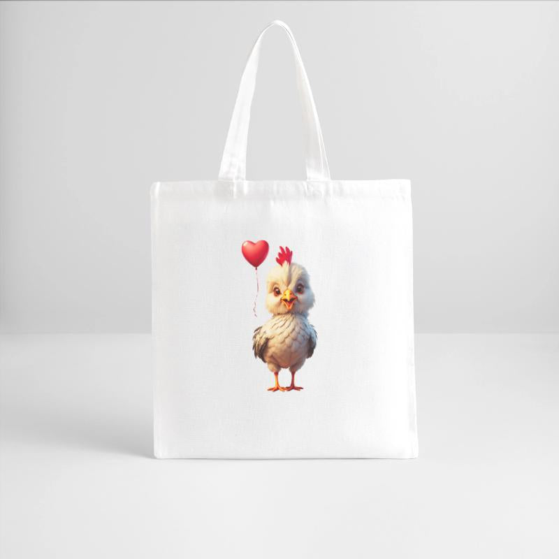 Adorable chick with heart shaped balloon.