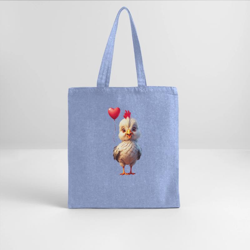 Adorable chick with heart shaped balloon.