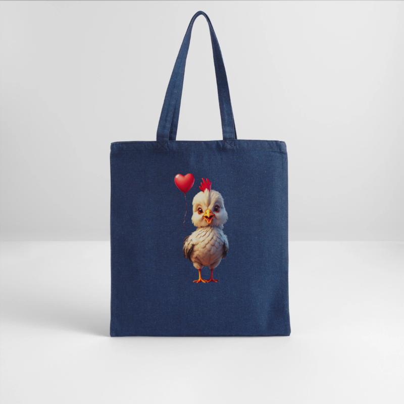 Adorable chick with heart shaped balloon.