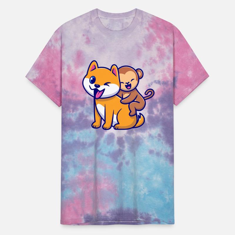 Adorable Dog and Monkey Cartoon Duo