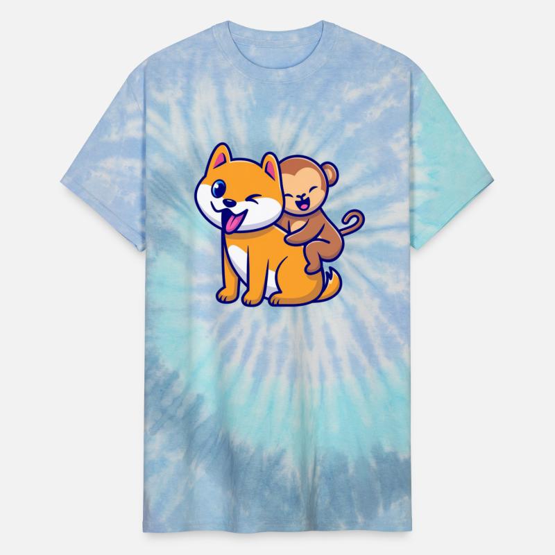 Adorable Dog and Monkey Cartoon Duo