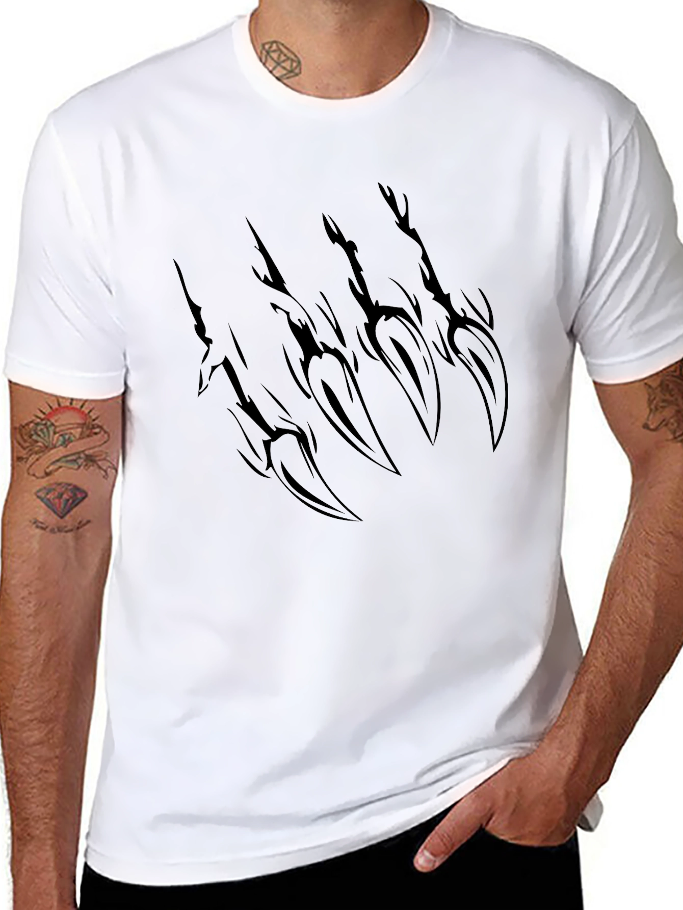 Mens Claw Graphic Black T-Shirt