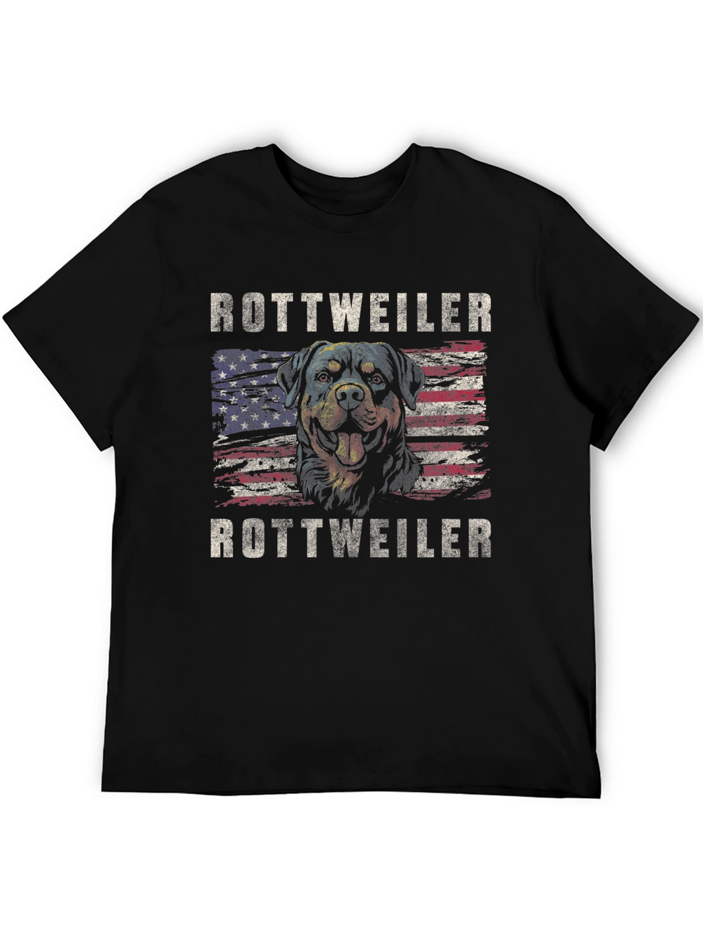 Rottweiler American Flag Graphic T-Shirt
