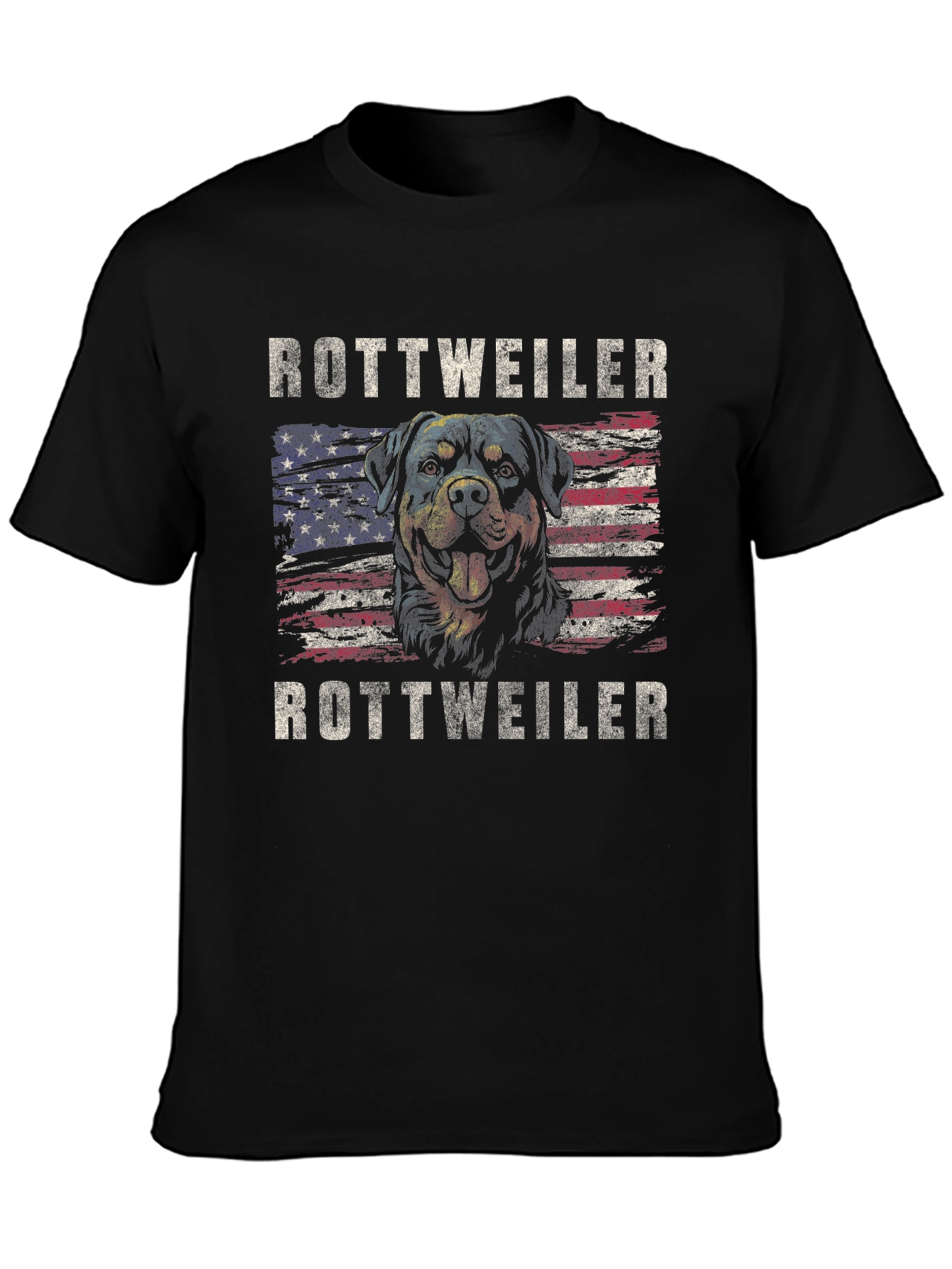 Rottweiler American Flag Graphic T-Shirt