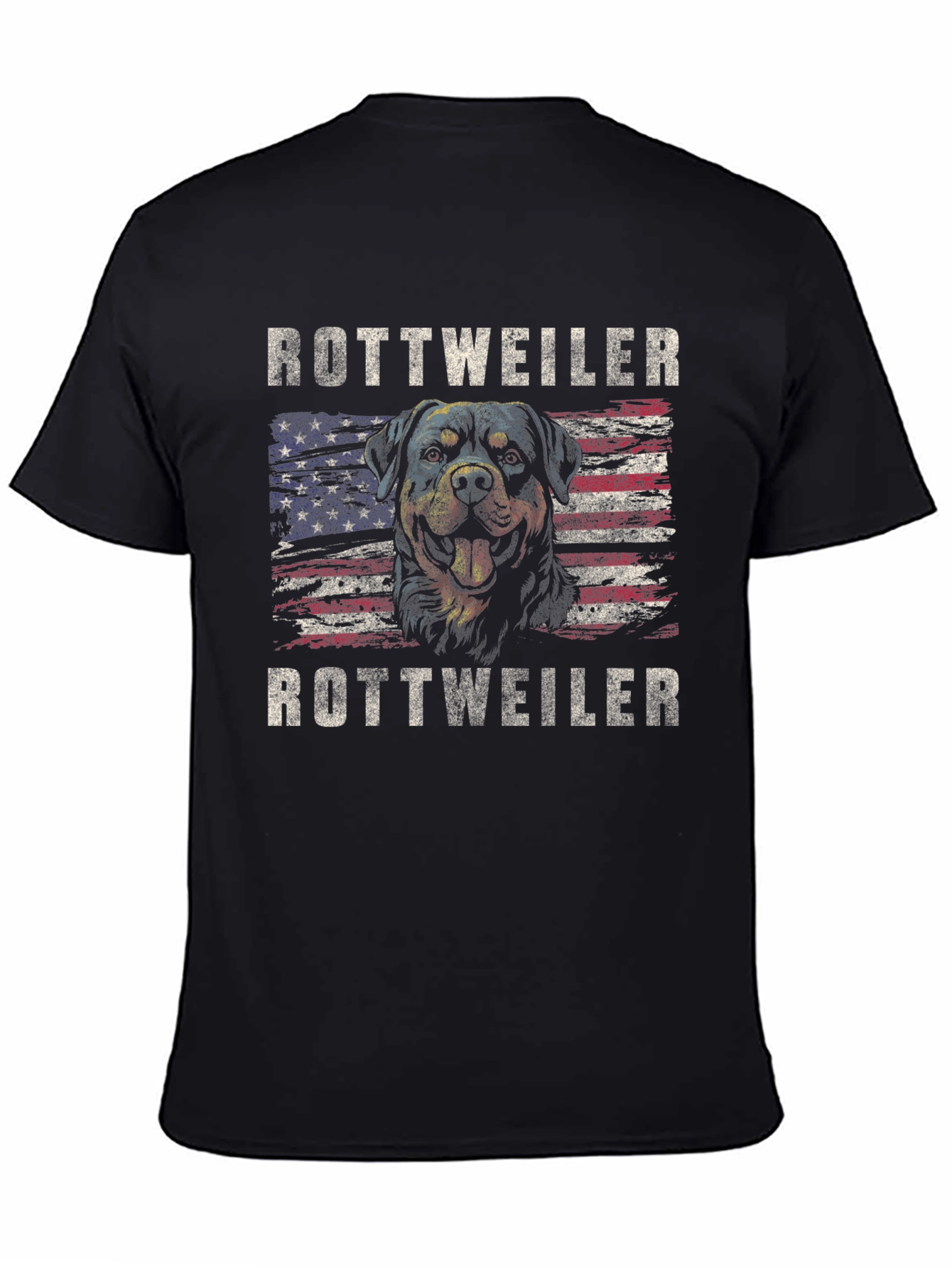 Rottweiler American Flag Graphic T-Shirt