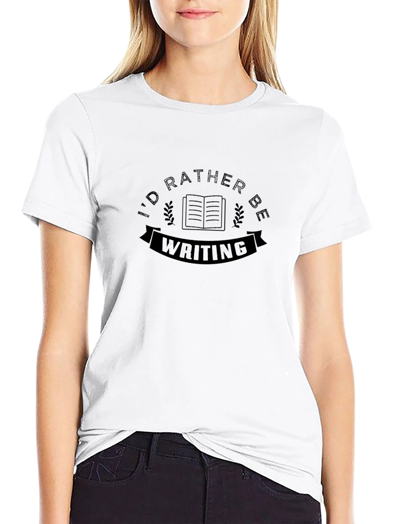 Id Rather Be Writing Black T-Shirt