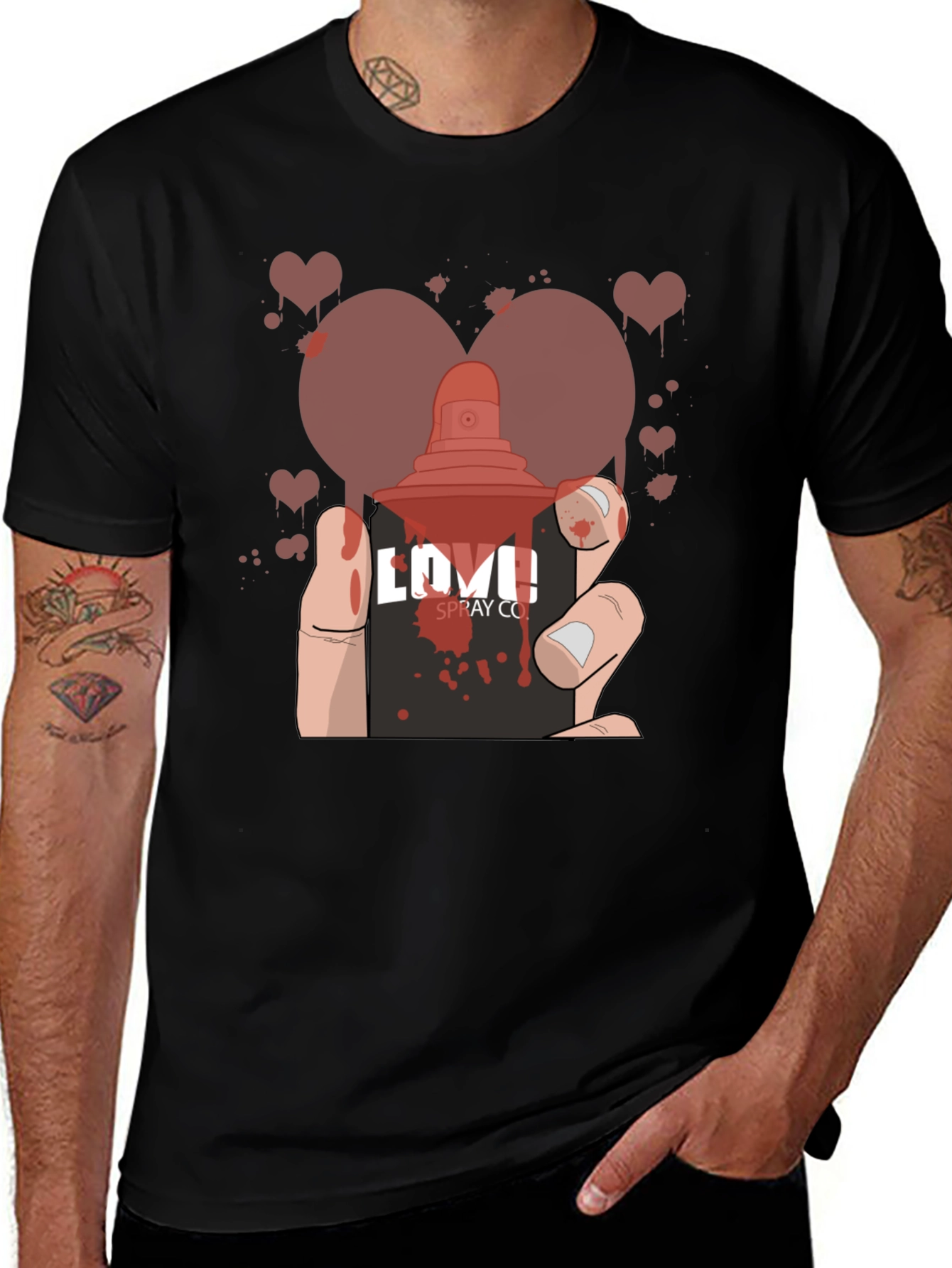 Love Spray Graphic Tee - Unique Artistic Design