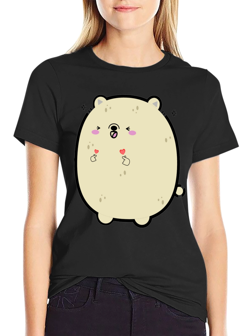 Kawaii Bear Graphic Tee - Cute Cartoon T-Shirt