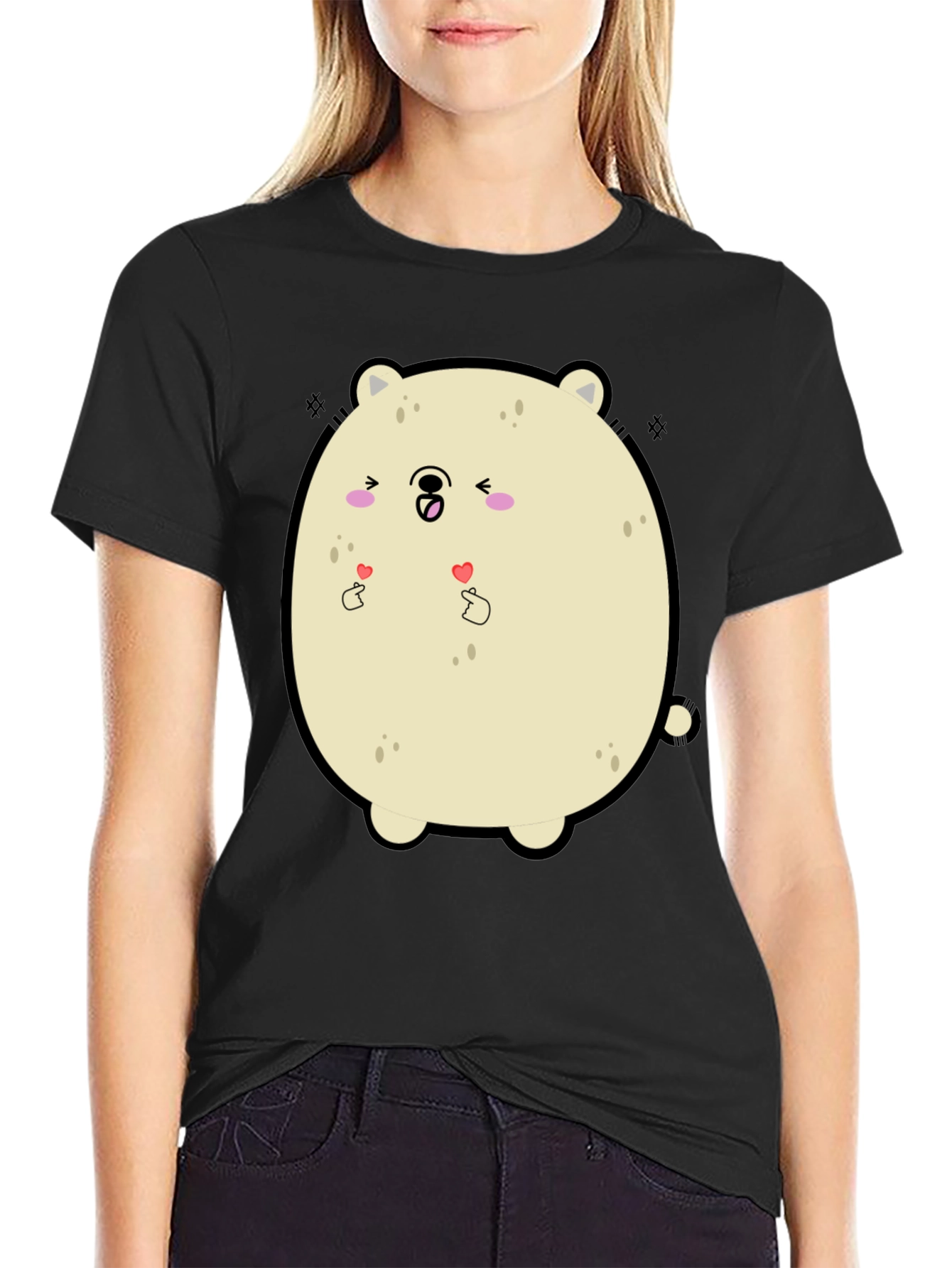 Kawaii Bear Graphic Tee - Cute Cartoon T-Shirt