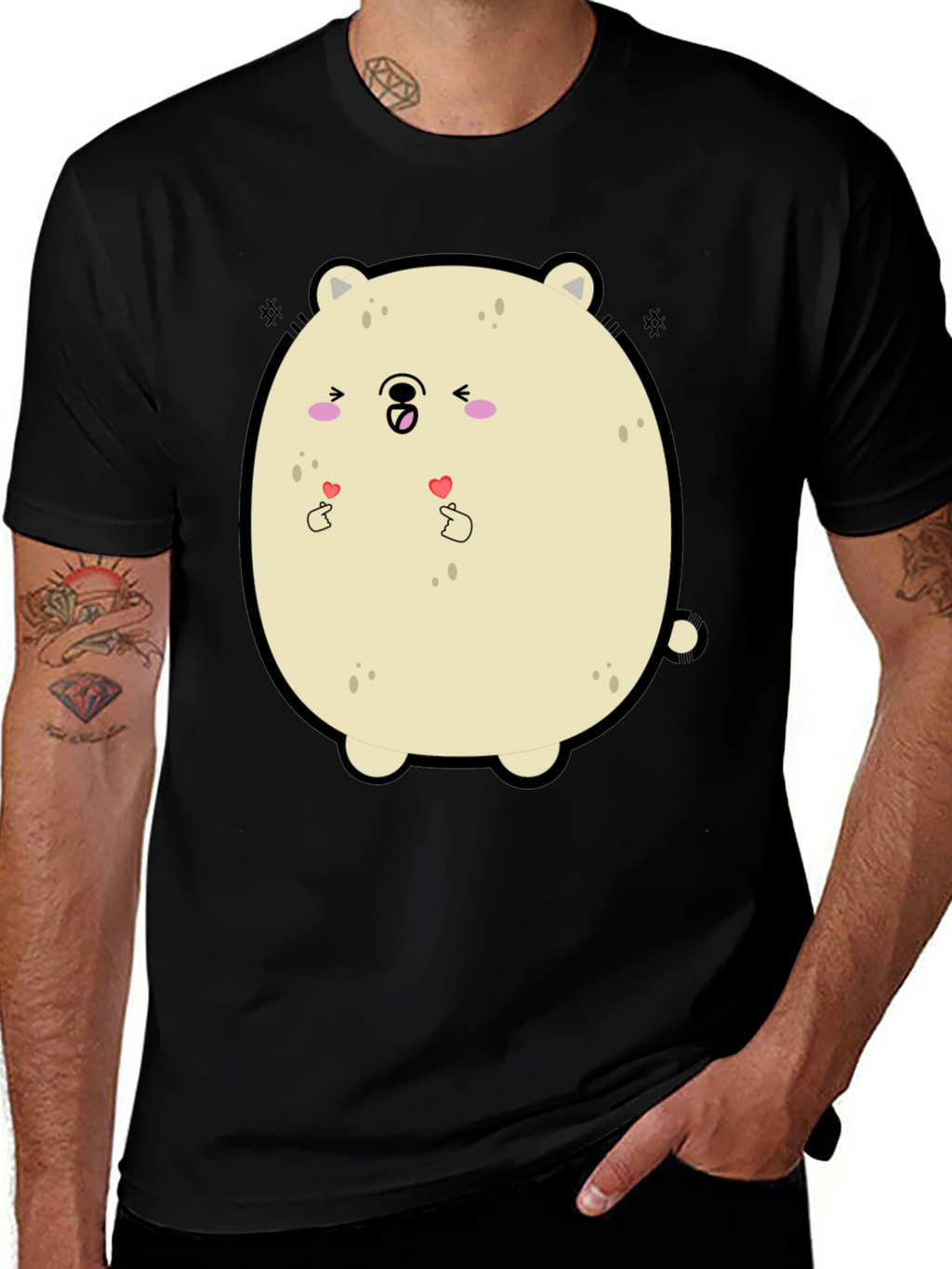 Kawaii Bear Graphic Tee - Cute Cartoon T-Shirt