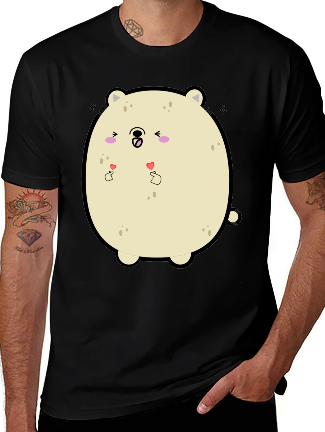 Kawaii Bear Graphic Tee - Cute Cartoon T-Shirt