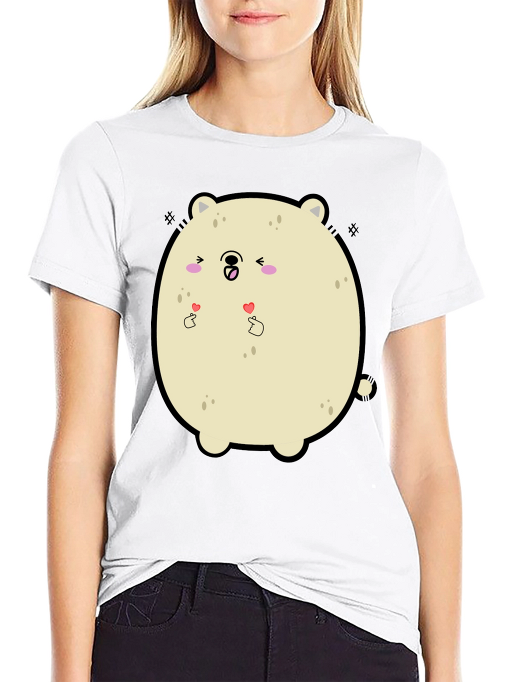 Kawaii Bear Graphic Tee - Cute Cartoon T-Shirt