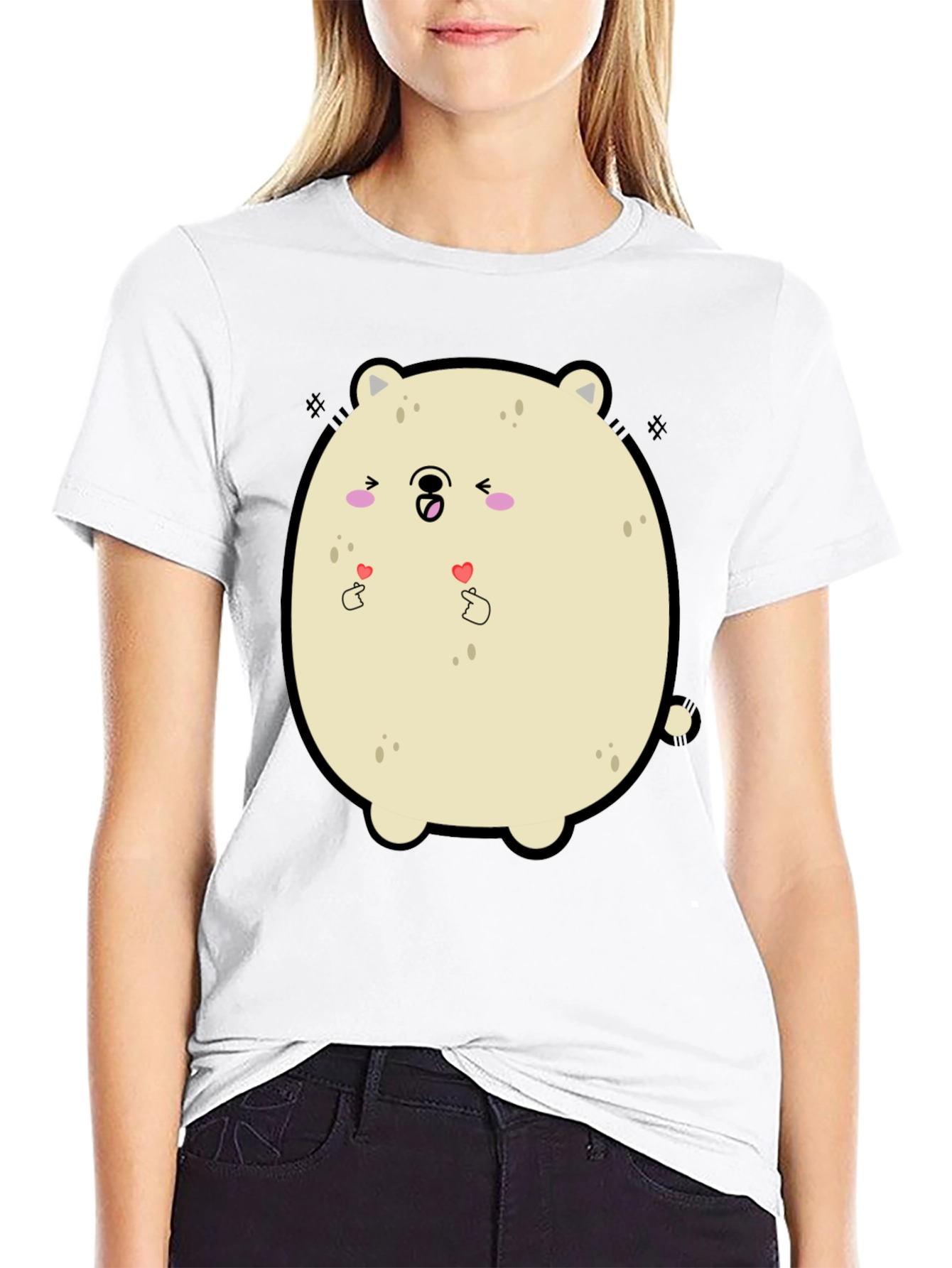 Kawaii Bear Graphic Tee - Cute Cartoon T-Shirt