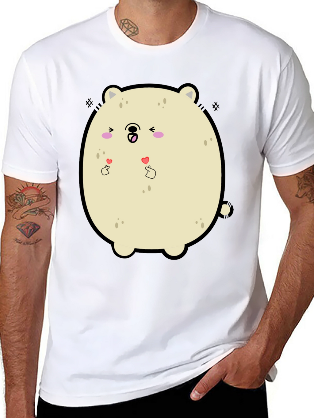 Kawaii Bear Graphic Tee - Cute Cartoon T-Shirt