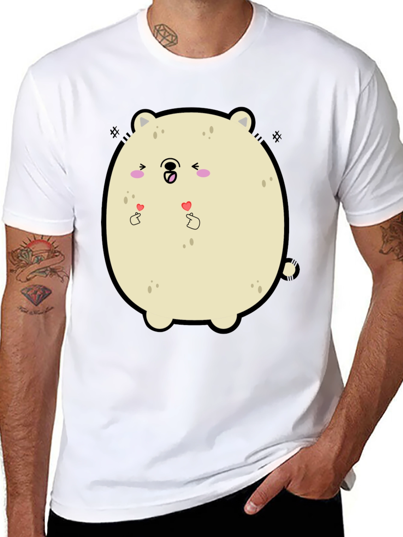 Kawaii Bear Graphic Tee - Cute Cartoon T-Shirt