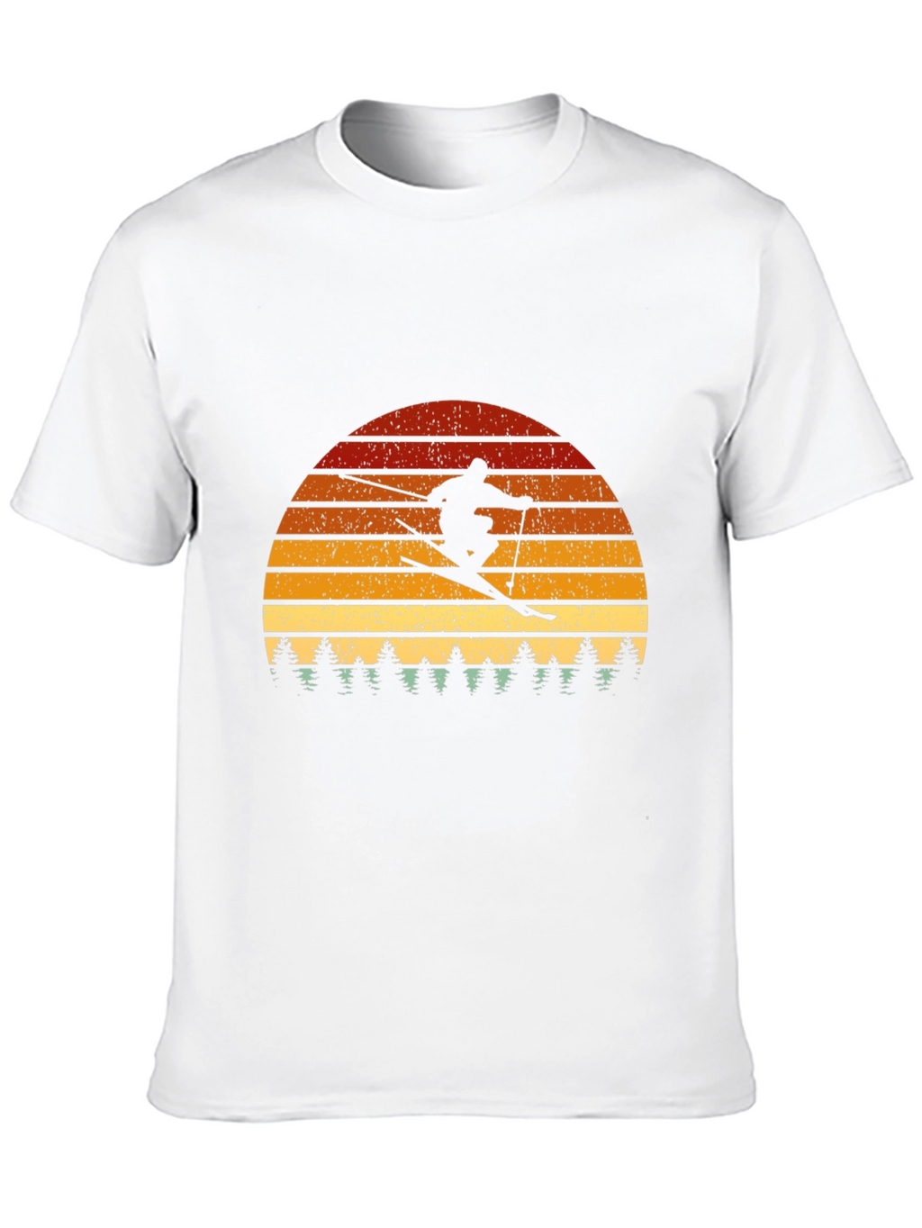 Retro Skier Graphic Tee - Black Cotton Blend