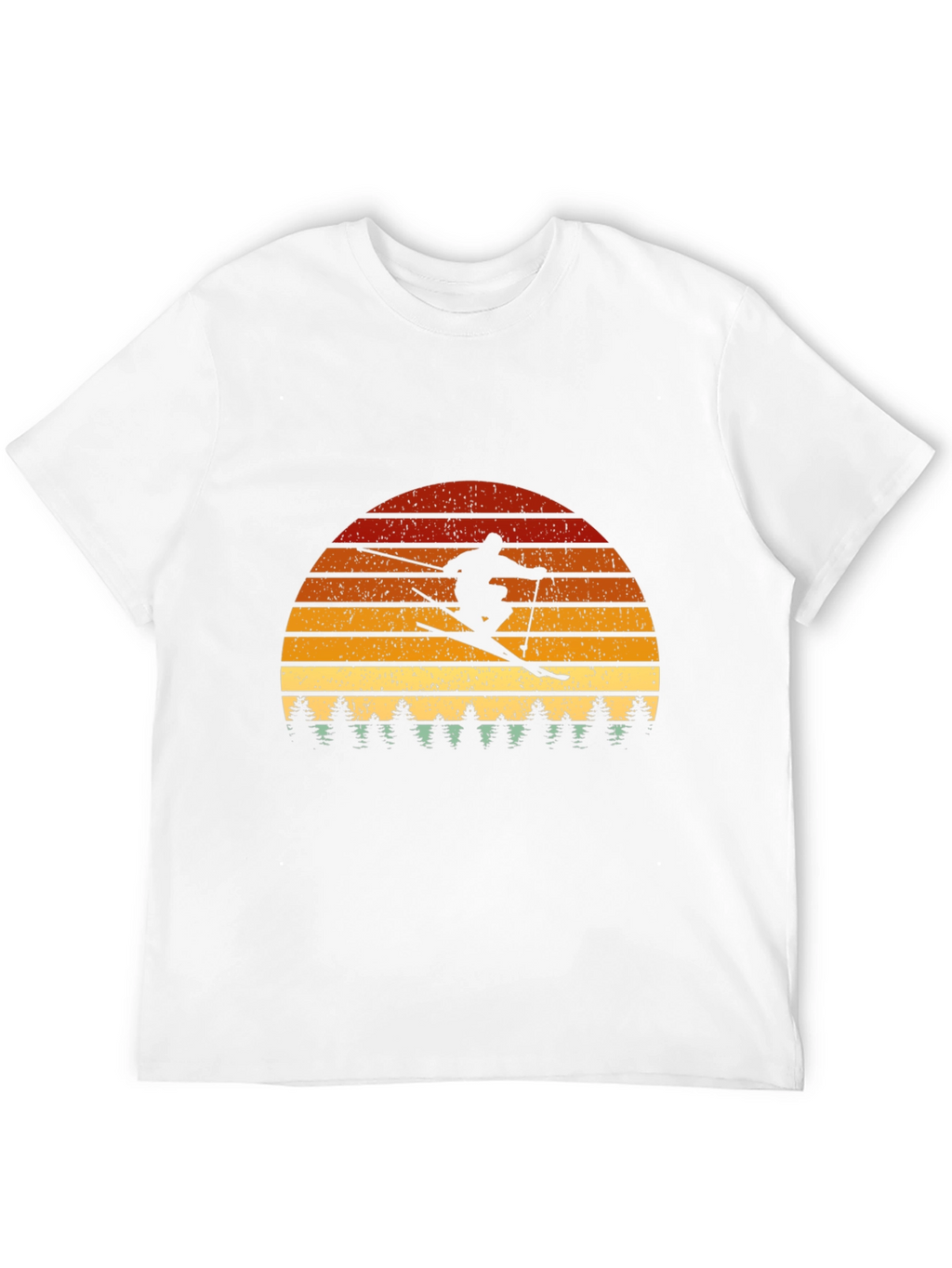 Retro Skier Graphic Tee - Black Cotton Blend
