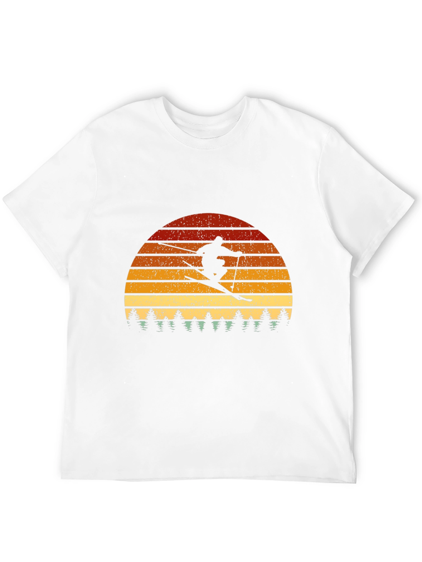 Retro Skier Graphic Tee - Black Cotton Blend