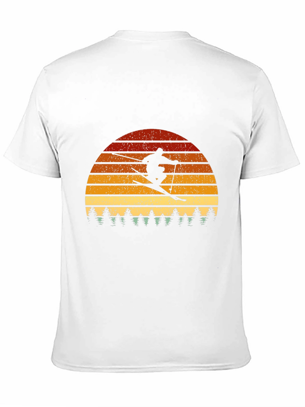 Retro Skier Graphic Tee - Black Cotton Blend