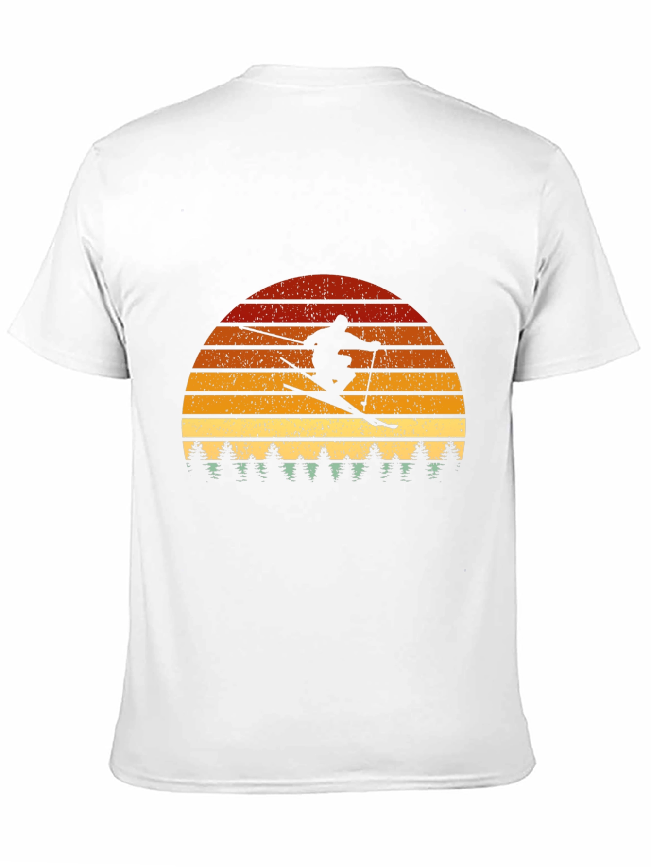 Retro Skier Graphic Tee - Black Cotton Blend
