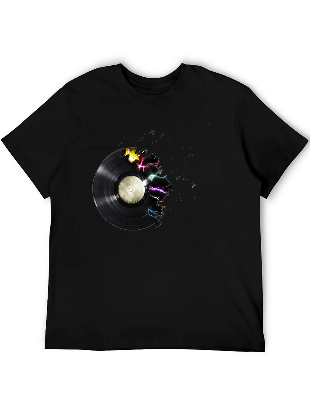 Vinyl Record Graphic Tee - Black