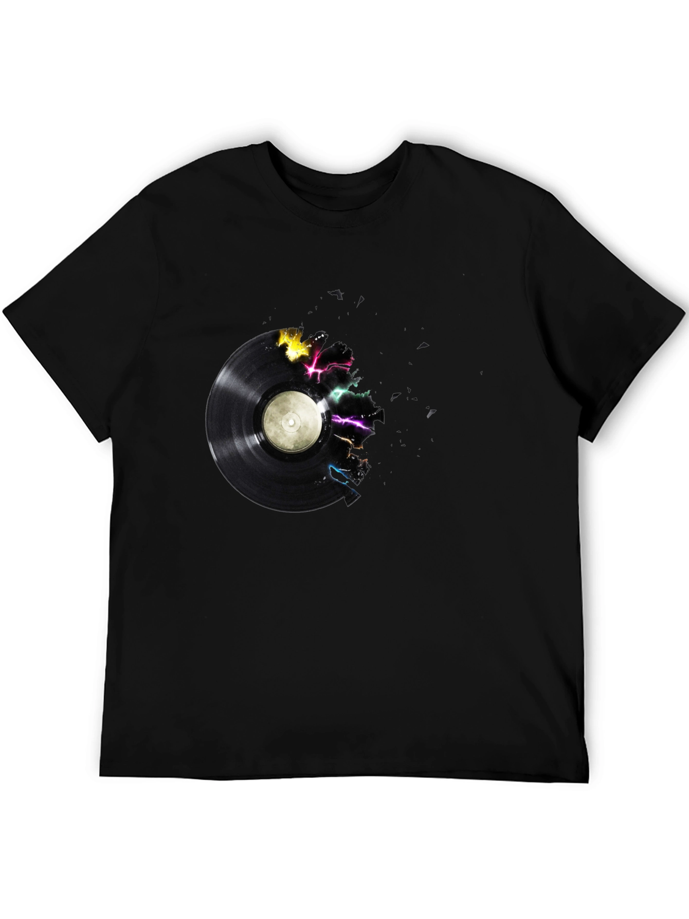 Vinyl Record Graphic Tee - Black