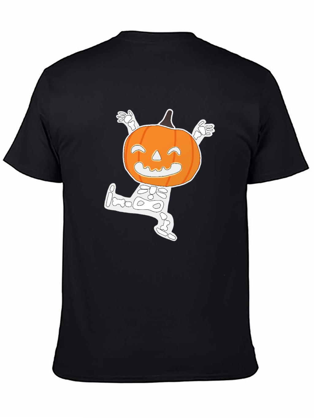 Halloween Pumpkin Skeleton Graphic T-Shirt