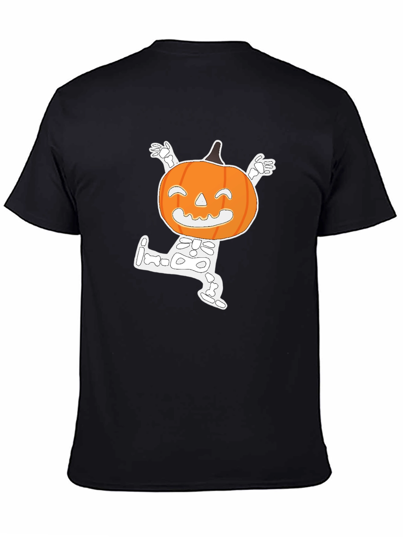 Halloween Pumpkin Skeleton Graphic T-Shirt
