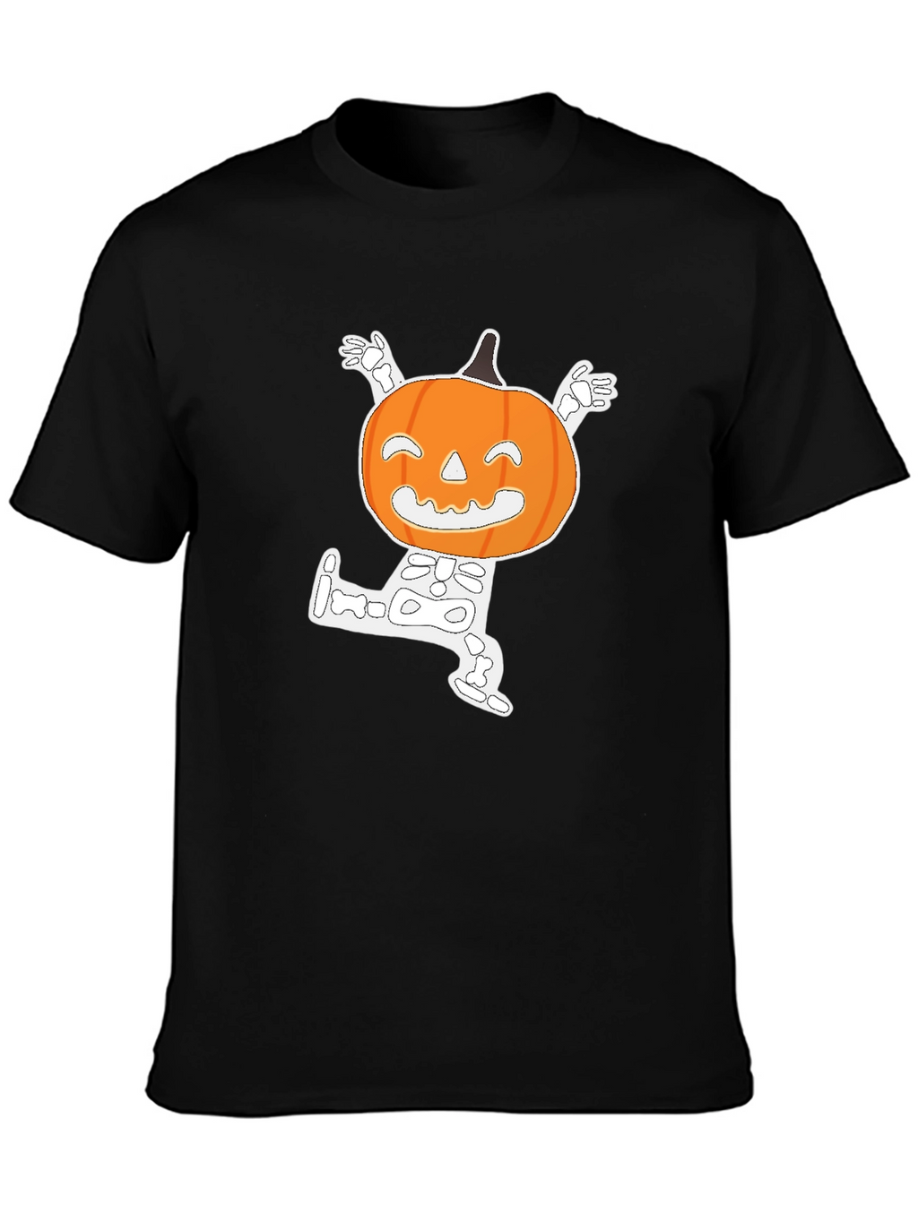 Halloween Pumpkin Skeleton Graphic T-Shirt