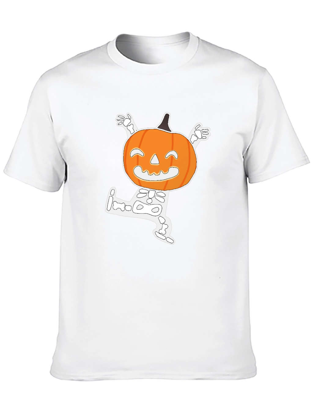 Halloween Pumpkin Skeleton Graphic T-Shirt