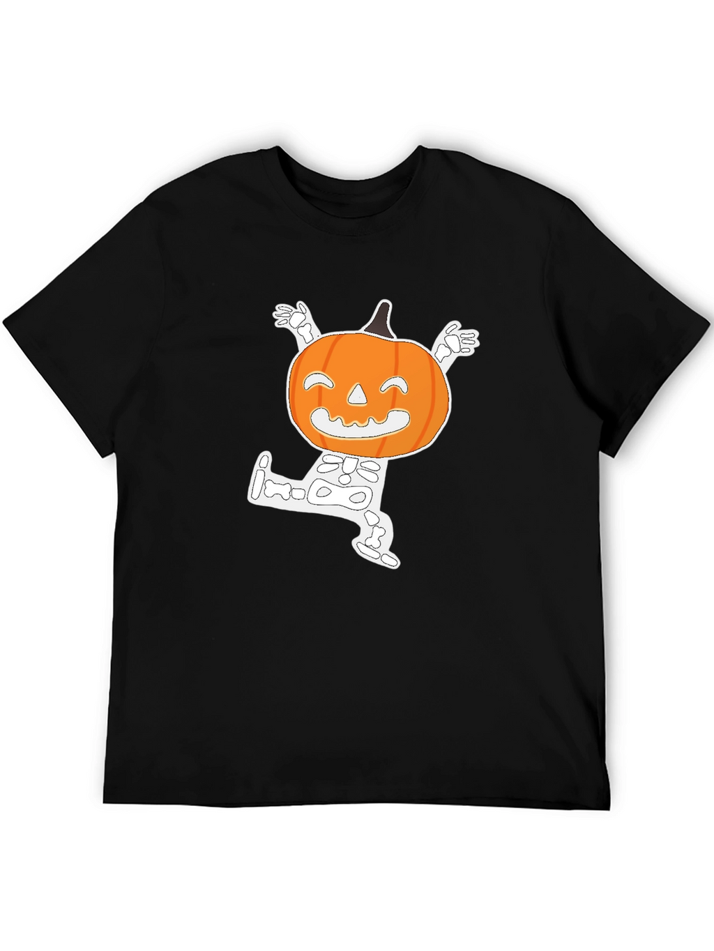 Halloween Pumpkin Skeleton Graphic T-Shirt