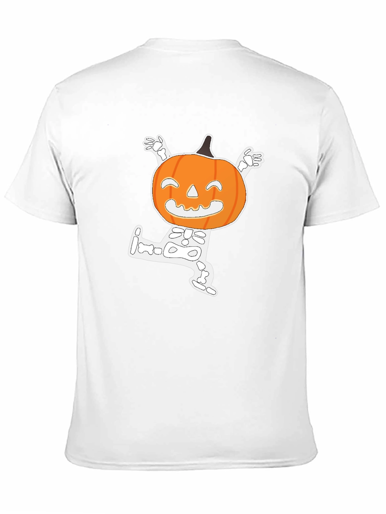 Halloween Pumpkin Skeleton Graphic T-Shirt