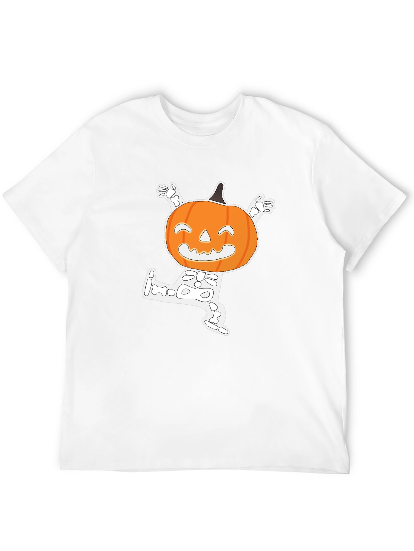 Halloween Pumpkin Skeleton Graphic T-Shirt