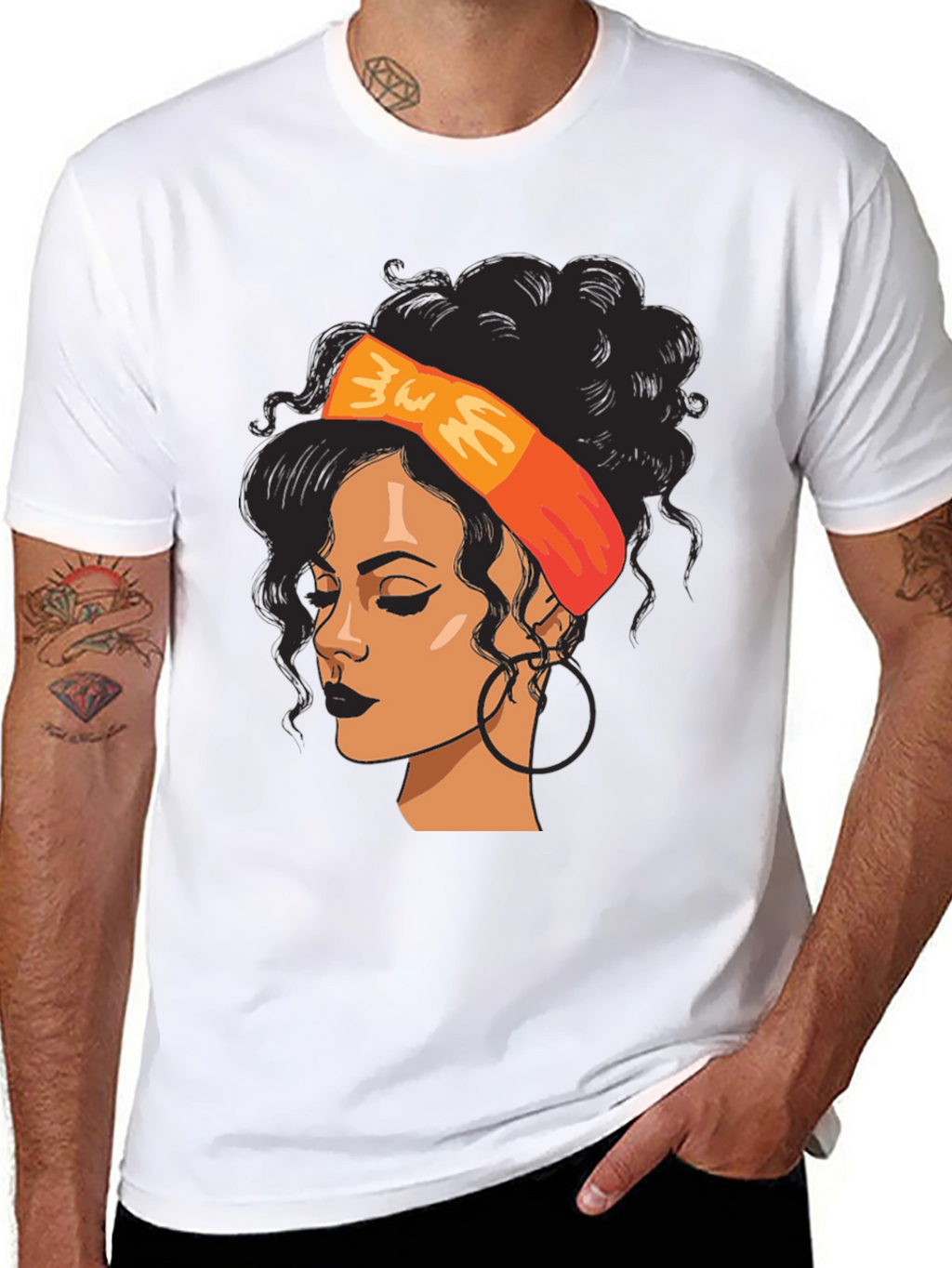 Black Woman Graphic Tee - Afro Hair T-Shirt