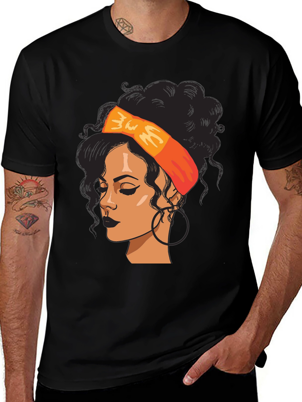 Black Woman Graphic Tee - Afro Hair T-Shirt