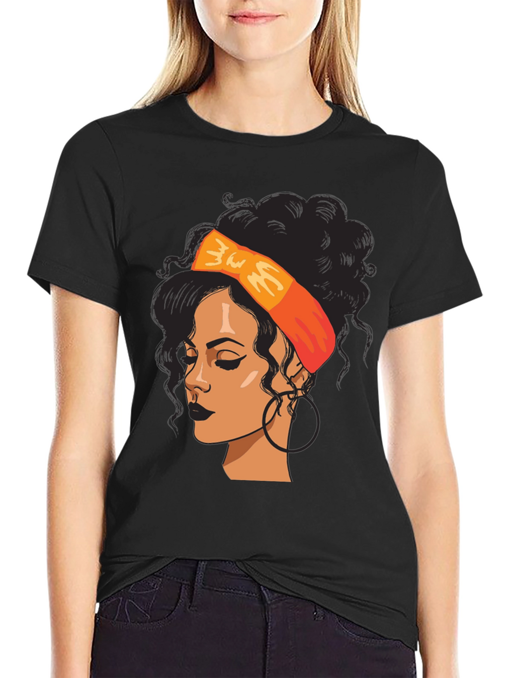 Black Woman Graphic Tee - Afro Hair T-Shirt