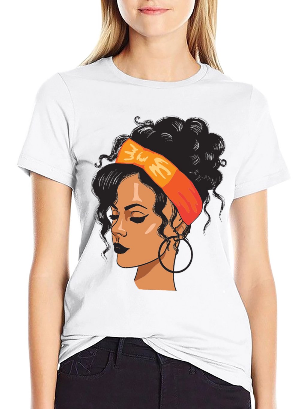 Black Woman Graphic Tee - Afro Hair T-Shirt